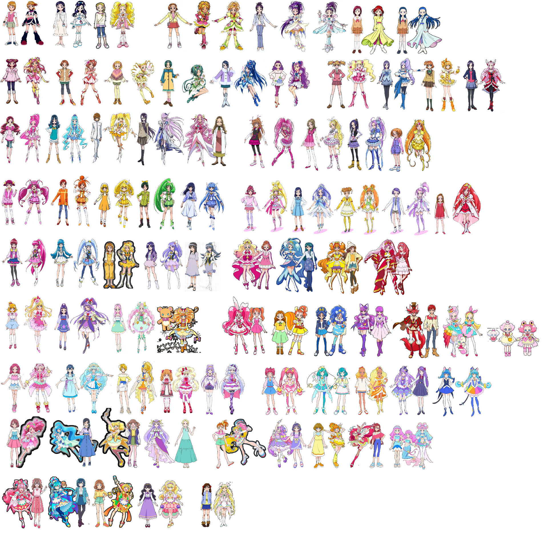 Precure Characters by Blossomgutz on DeviantArt