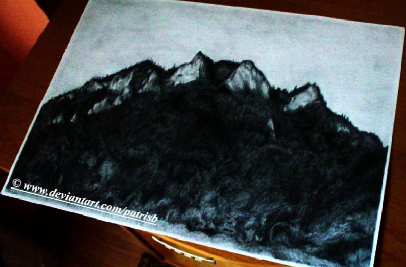 Three Crowns (Tri koruny) - drawing of landscape