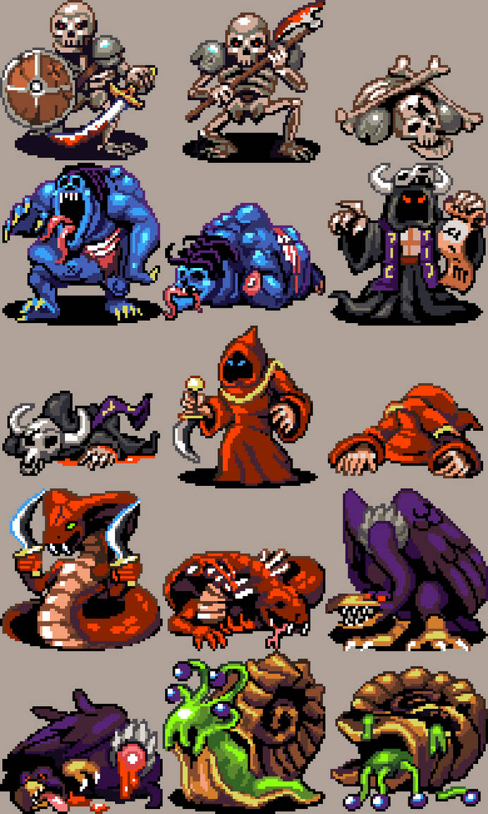 Pixeled Enemies Enemies by xlion95 on DeviantArt