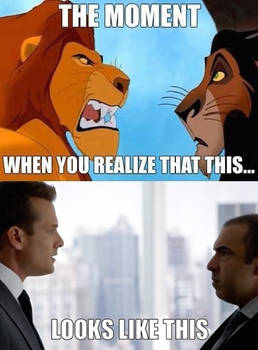 Mufasa and Scar vs. Harvey and Louis of 'Suits'