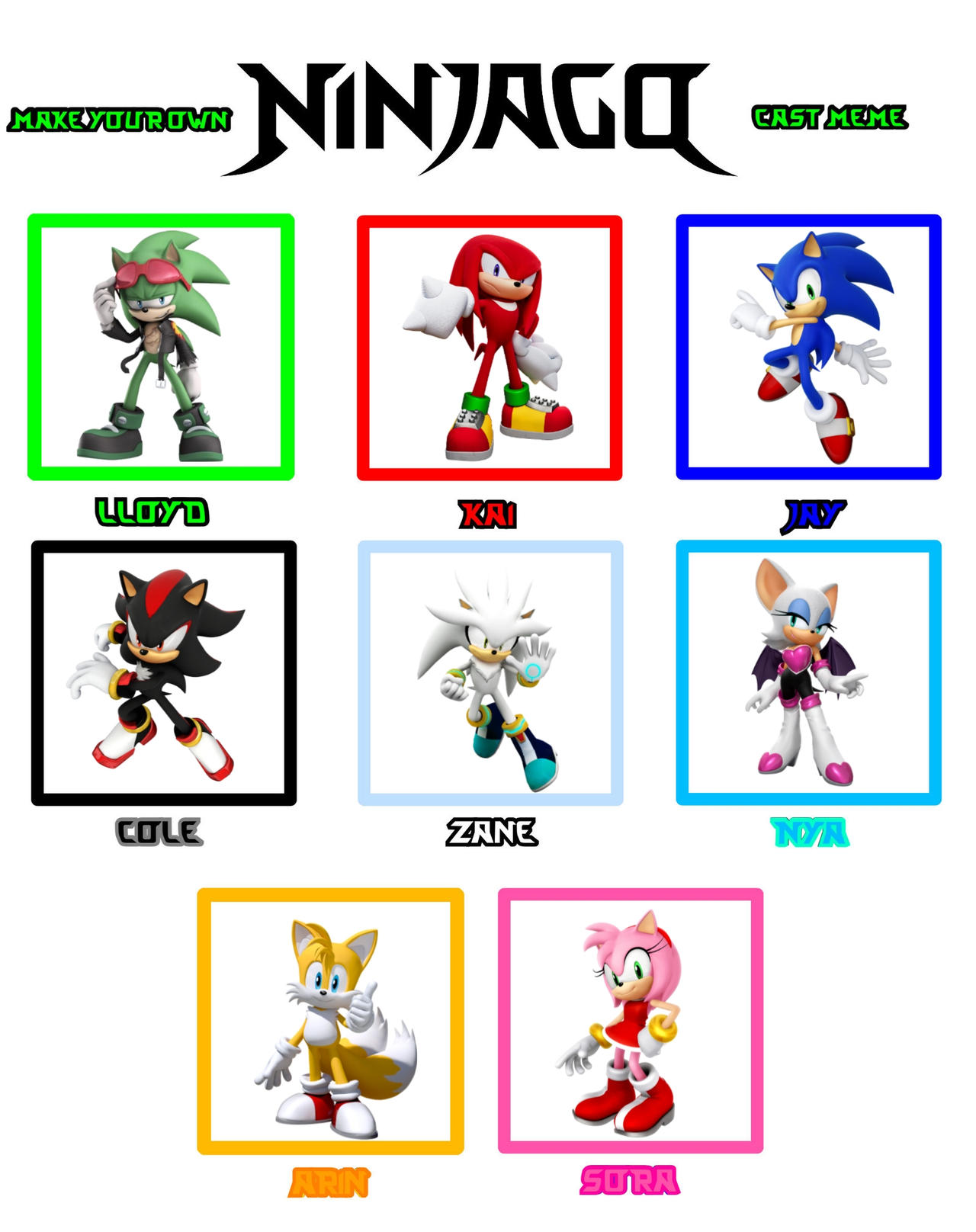 Sonic Characters As Ninjago Characters CAST MEME By MarioPark1999 On sonic-characters-as-ninjago-characters-cast-meme-by-mariopark1999-on