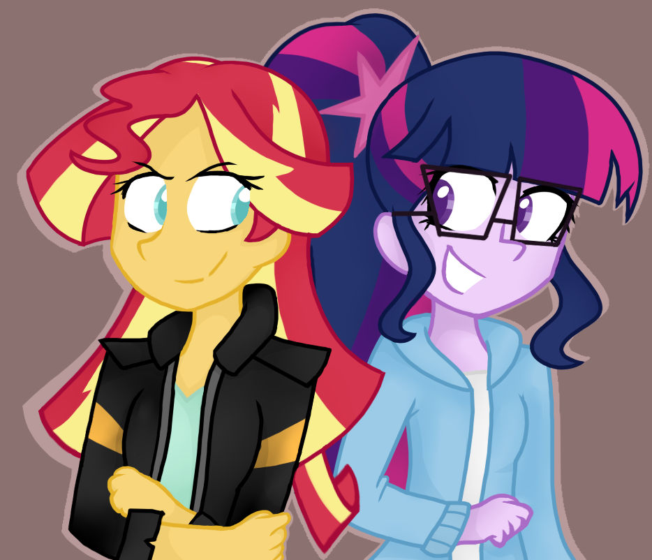Sunset and Sci-Twi by RozzyIsDizzy on DeviantArt