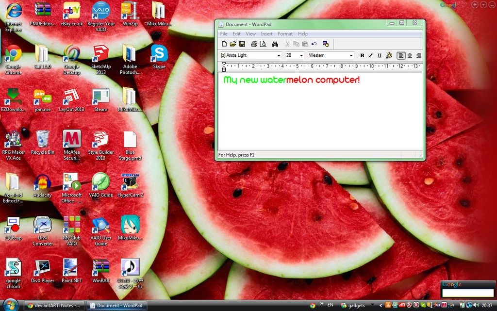 Watermelon Computer Watermelon themed desktop by AkiNoSekaii on DeviantArt