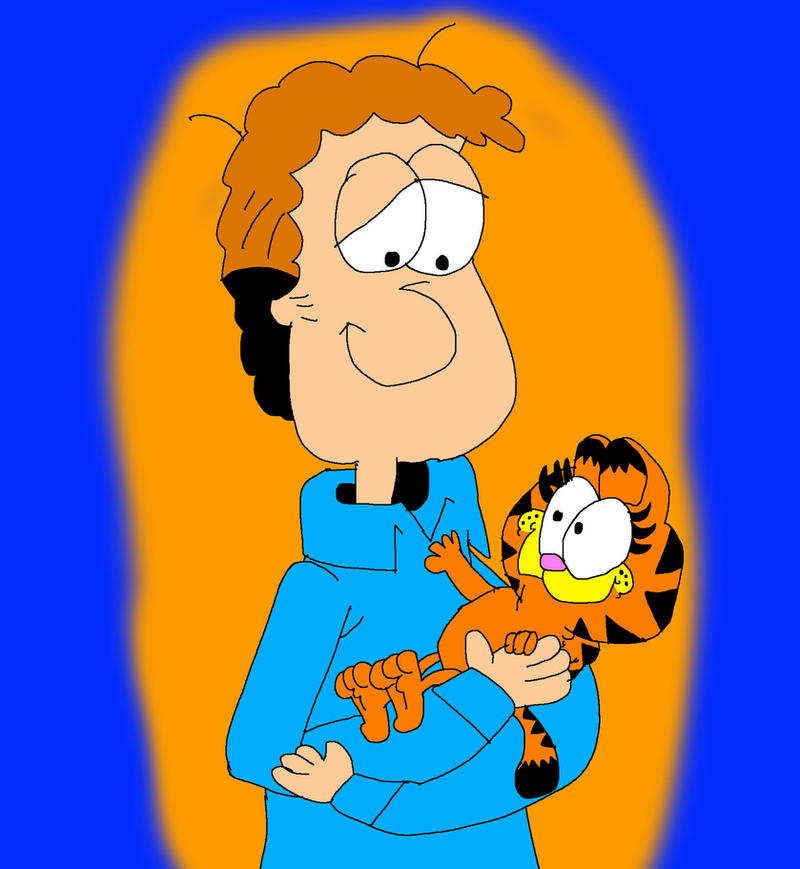 Jon holding Garfield as a Kitten
