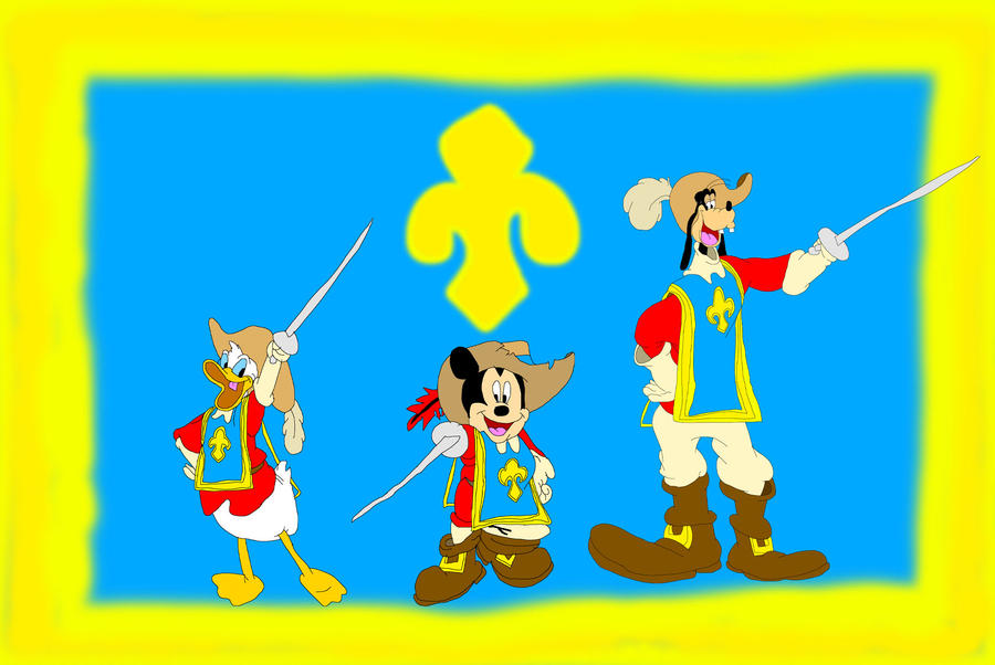 Mickey Donald Goofy The Three Musketeers Art