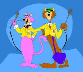 Snagglepuss and Mildew Wolf as Announcers