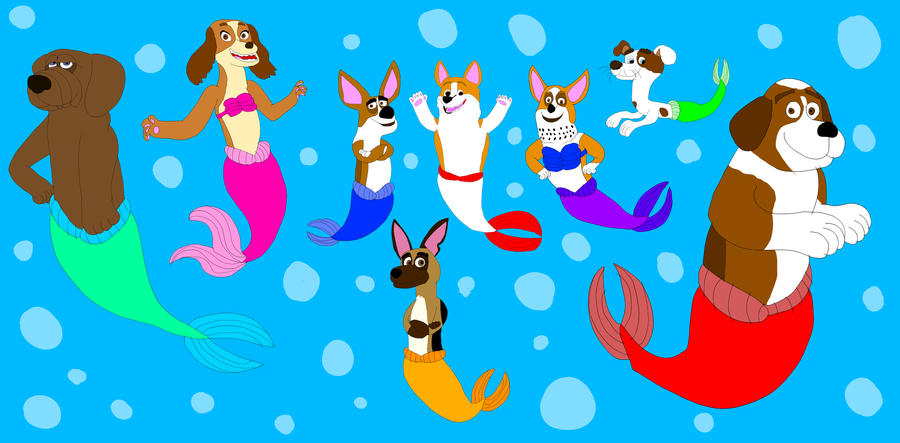 Rex and Friends as Mer-Dogs by ShaneALF1995 on DeviantArt