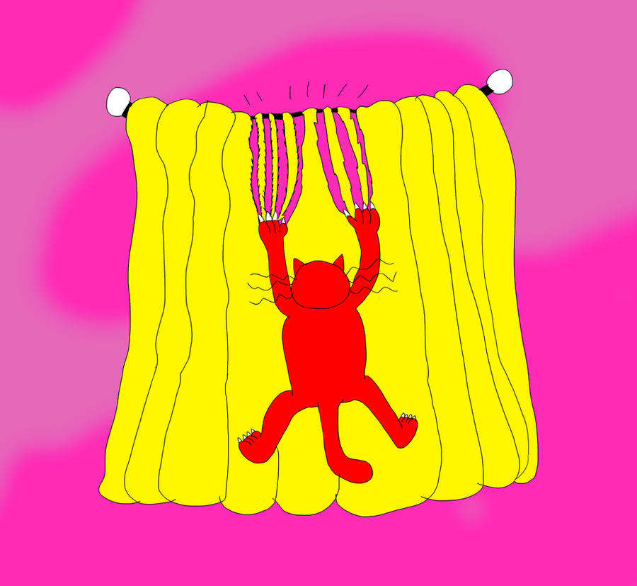 Rotten Ralph Scratching the Curtains by ShaneALF1995 on DeviantArt