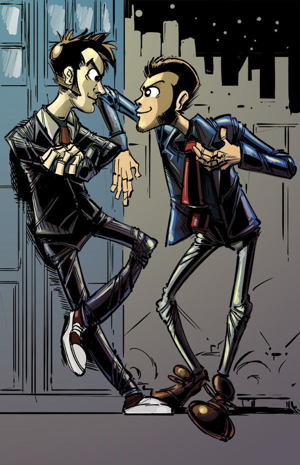 Fan Art (Doctor Who/Lupin 3rd): Action Suit Bros! by SkipperWing