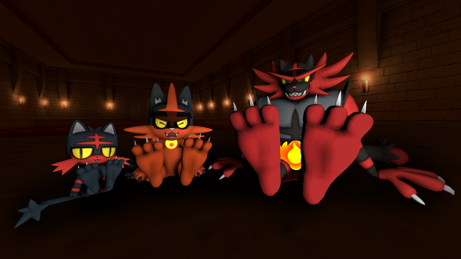 Fire Cat Evolution Litten x Torracat x Incineroar. by sfmff on DeviantArt
