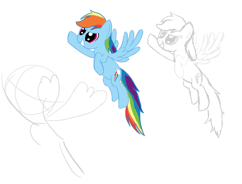 Rainbow Dash Flying Drawing DAY3