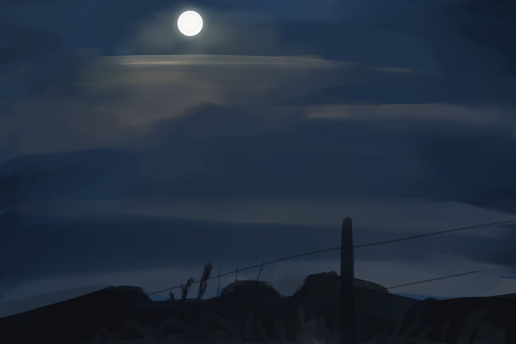 Plein Air: Moonlit sky