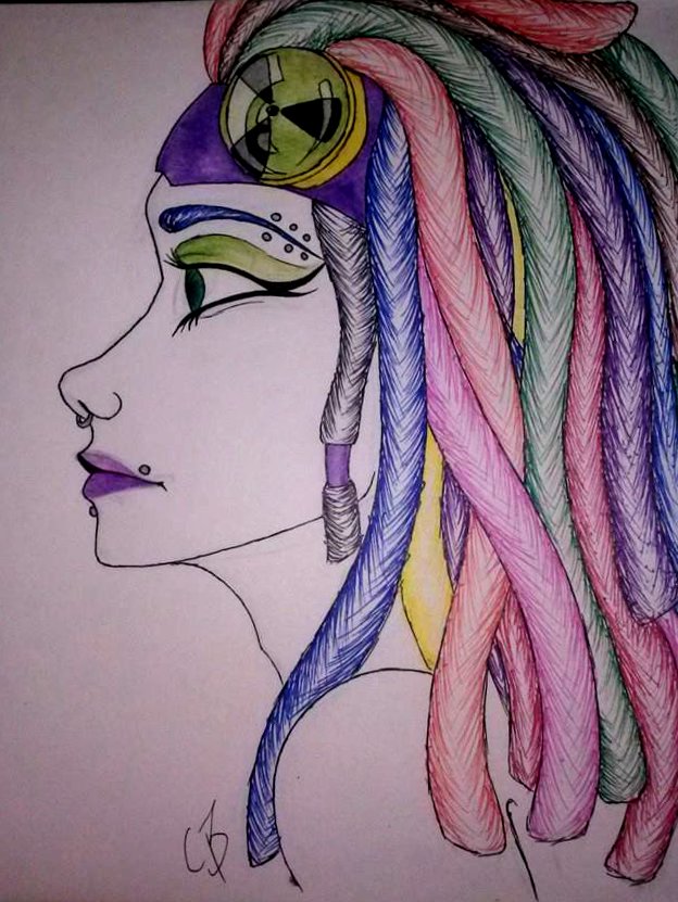 Rainbow Haired Cyber Goth