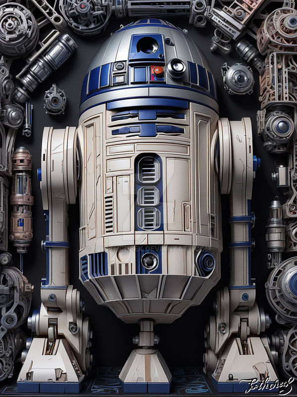 My Biomechanical World R2-D2 (Portrait) by Toothcheek on DeviantArt