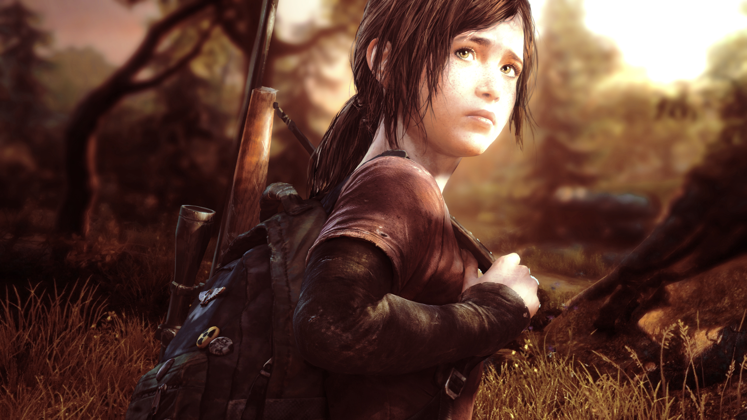 Download Ellie's Brave Struggle in The Last Of Us Wallpaper