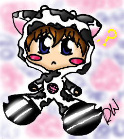 Seto in a cow suit