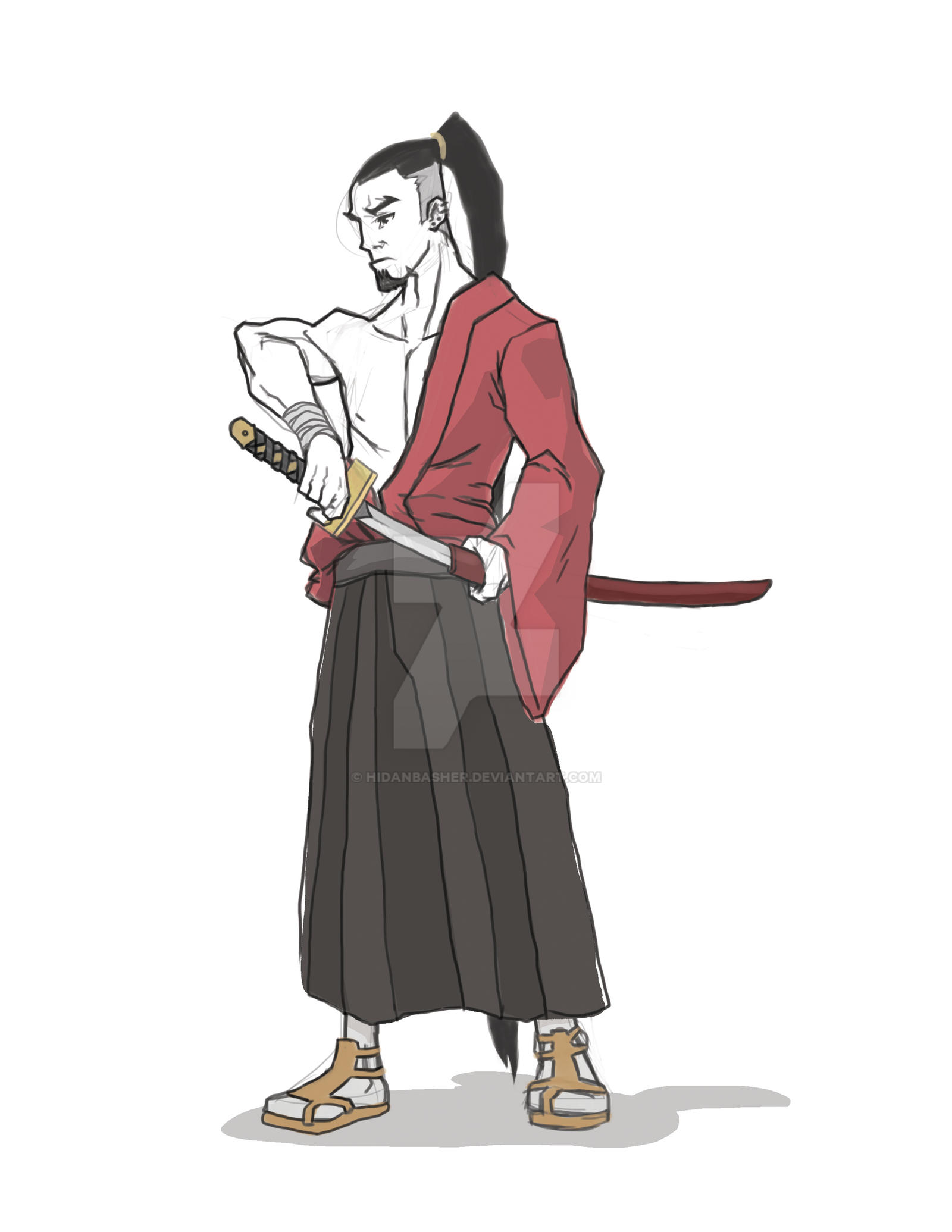 Quick samurai sketch by hidanbasher on DeviantArt