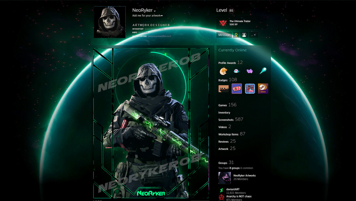 Simon Ghost Riley Steam Artwork (Animated) by NeoRyker08 on DeviantArt