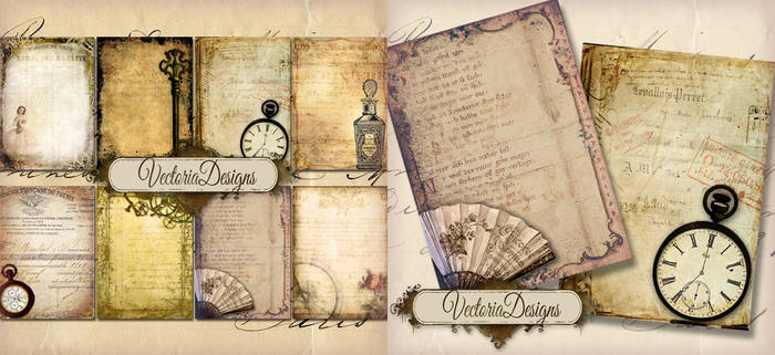 Tattered Ephemera ATC Backgrounds