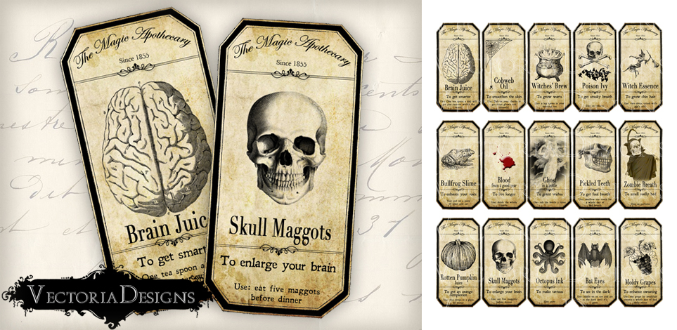 halloween apothecary labels