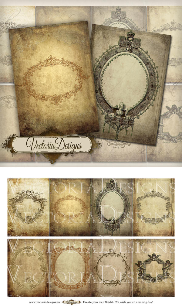 Printable Tattered Frames ATC Size By VectoriaDesigns On DeviantArt