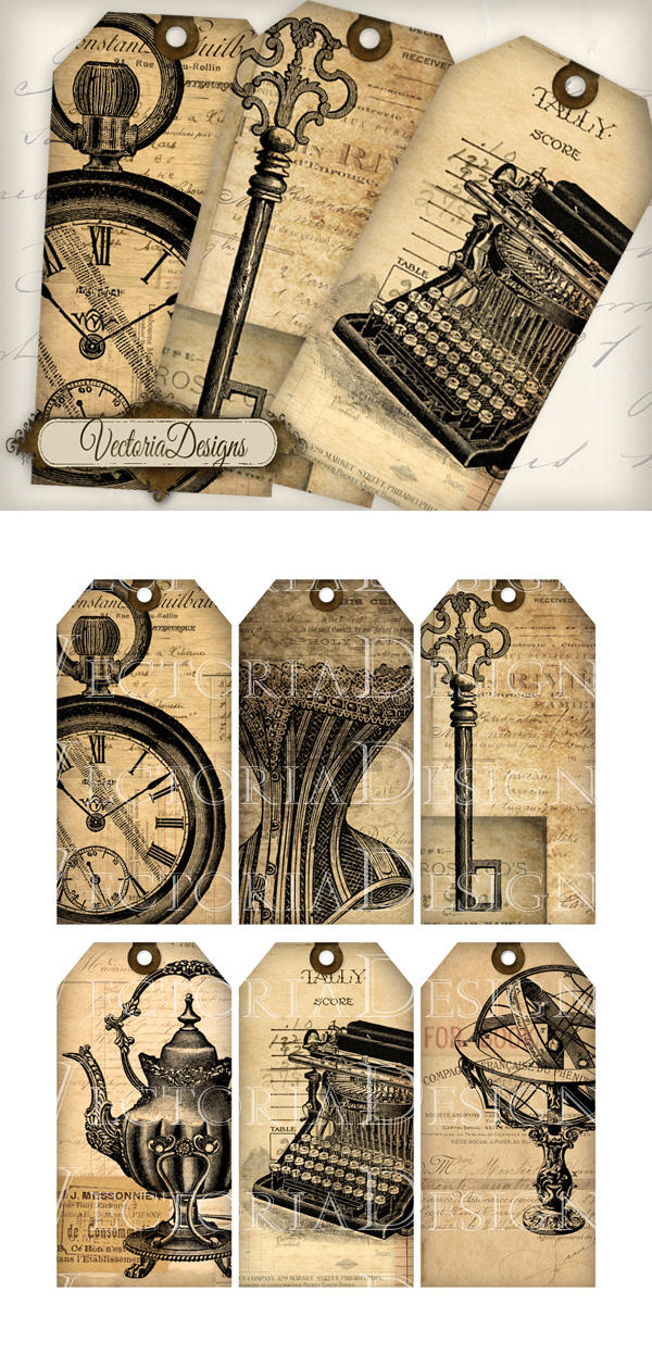 Printable Vintage Ephemera Tags by VectoriaDesigns on DeviantArt scrapbook-tags-vectors-illustrations-for-free-download-freepik