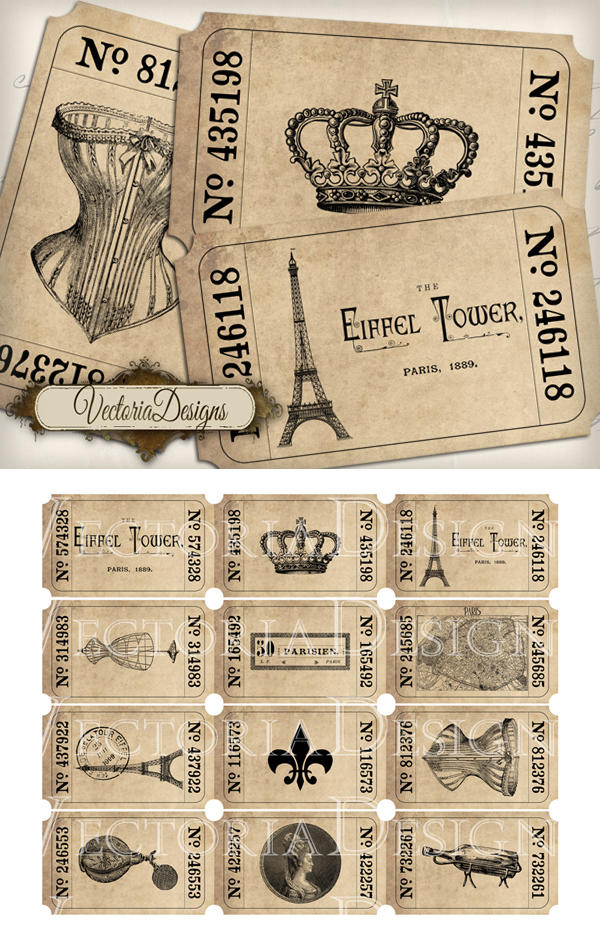Printable Paris Tickets By VectoriaDesigns On DeviantArt