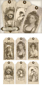 Printable Vintage Women Frame Tags