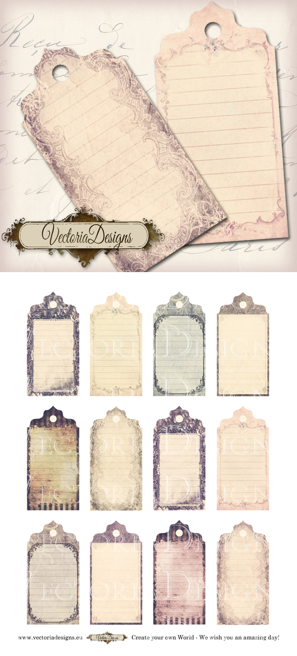 Printable Shabby Chic Tags By VectoriaDesigns On DeviantArt