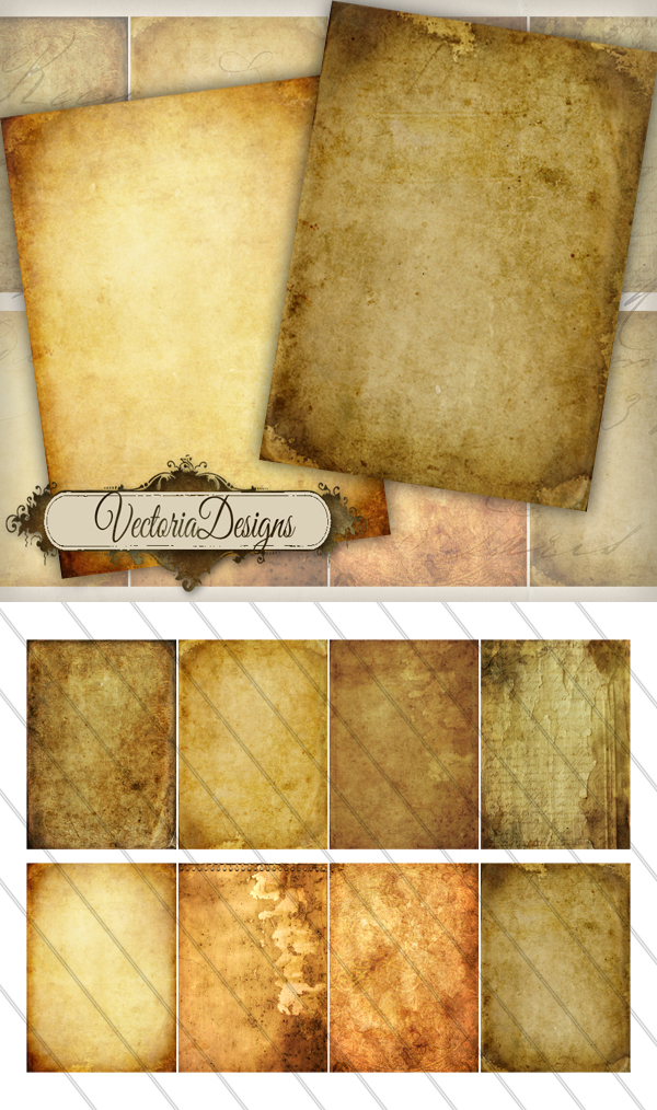 Printable Antique Paper ATC images