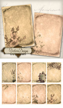 Printable Flower Scrolls ATC images