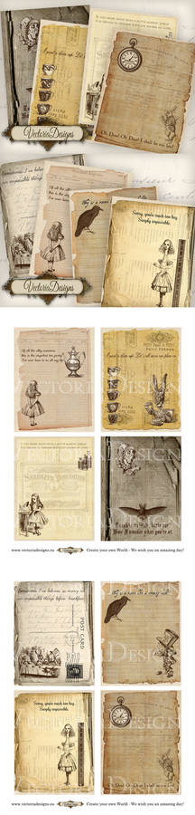 Printable Alice in Wonderland mini papers