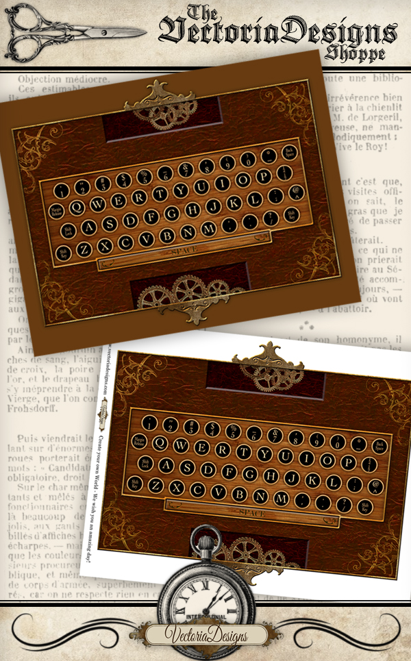 Printable Steampunk Keyboard