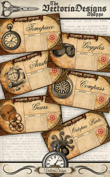 Printable Steampunk Inventory Labels