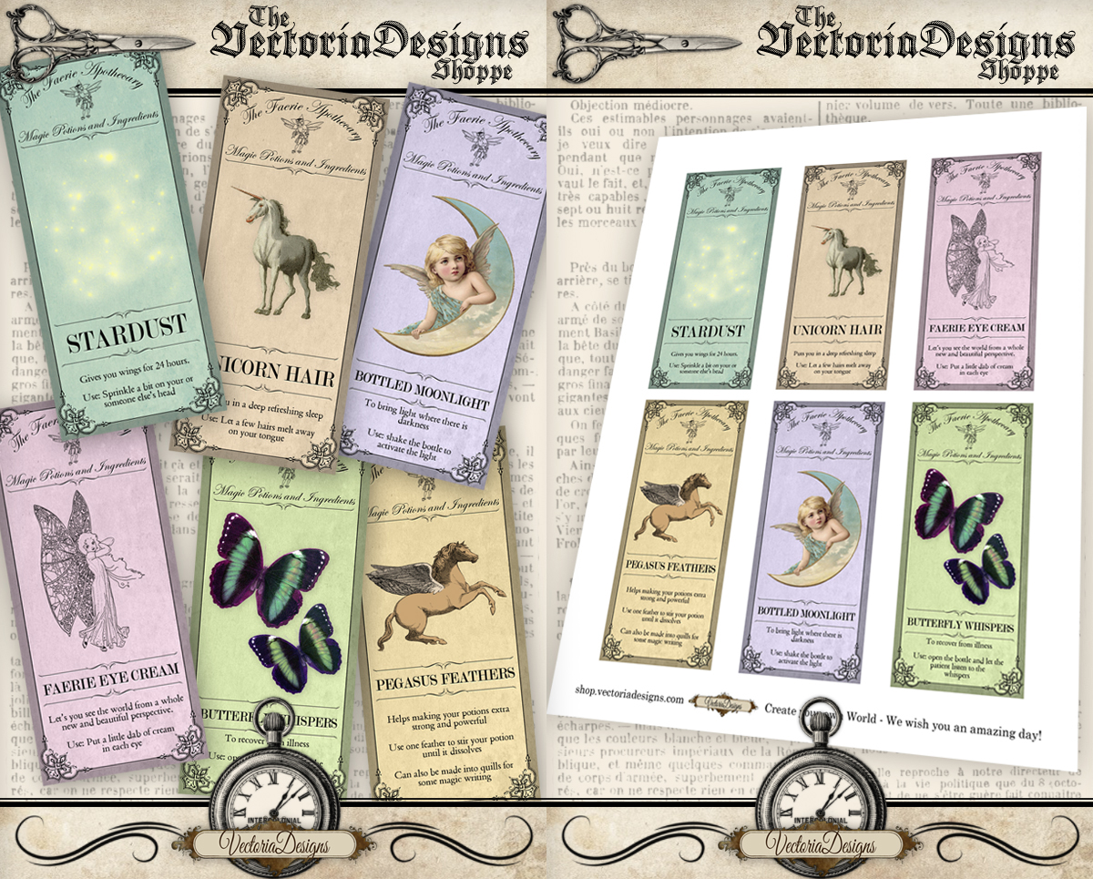 Printable Faerie Apothecary Labels