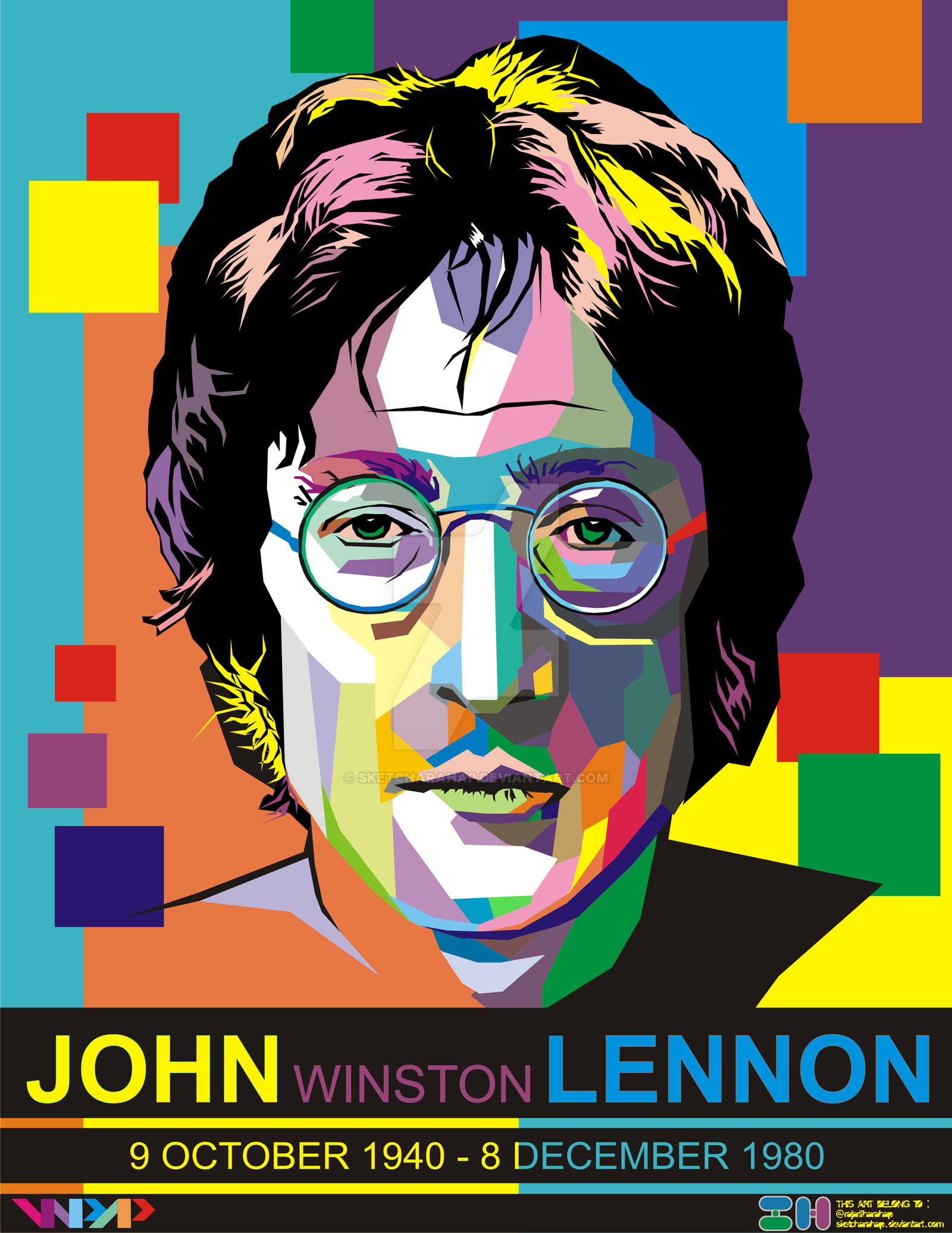 John Lennon in WPAP (Wedha's Pop Art Potrait) by sketcharahap on DeviantArt