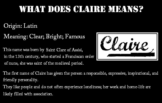 The meaning of 'Claire'