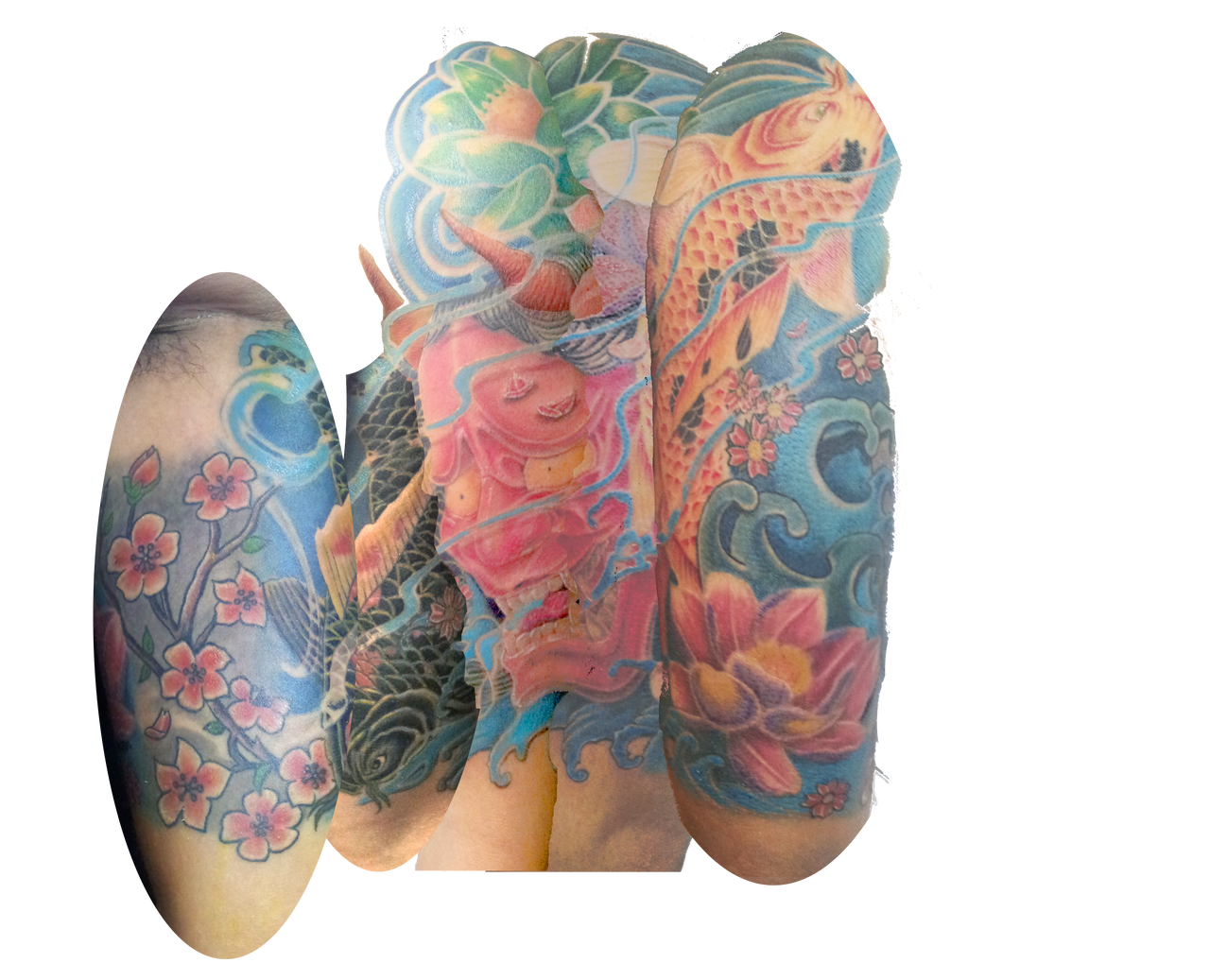 Wrap around image of my upper arm sleeve tattoo by bmtahimic on