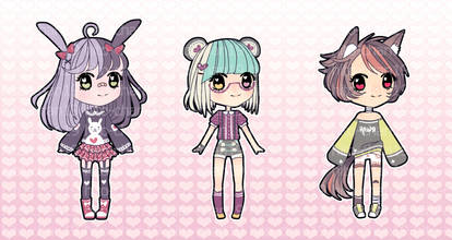 OPEN 3/3 Kemonomimi batch adoptable $12/1200points