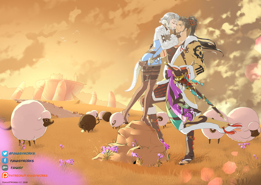 Akiiyo and Hien by FanasY
