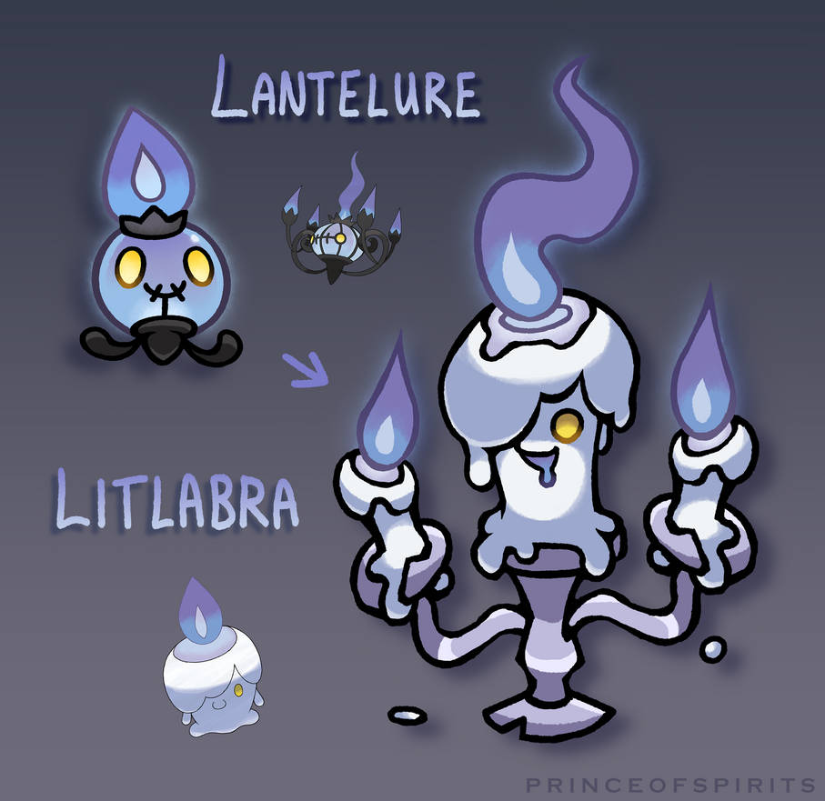 Litwick + Chandelure Evolution Swap by PrinceofSpirits on DeviantArt