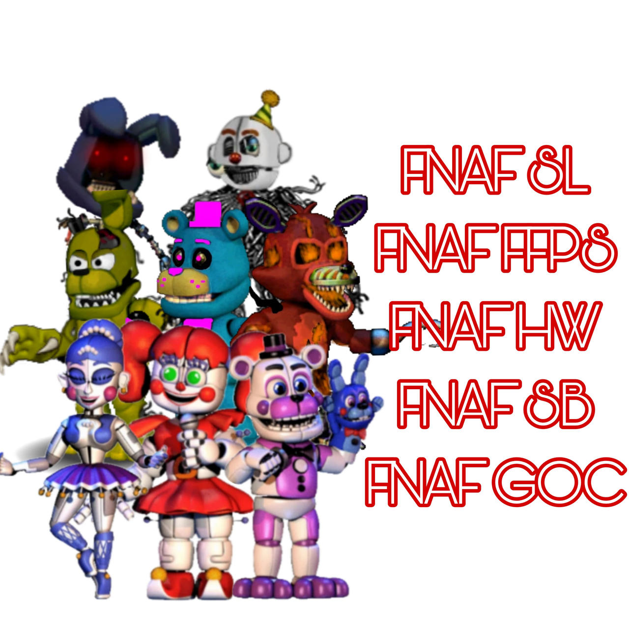 FNAF 6 Fixed Salvaged animatronics by ThederangedGamer on DeviantArt