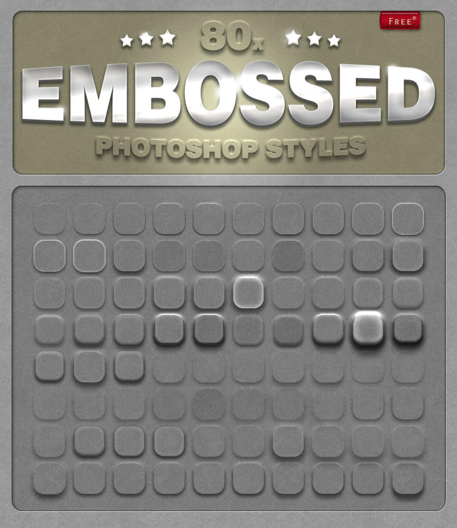 80 Free Embossed Photoshop Styles by designercow on DeviantArt