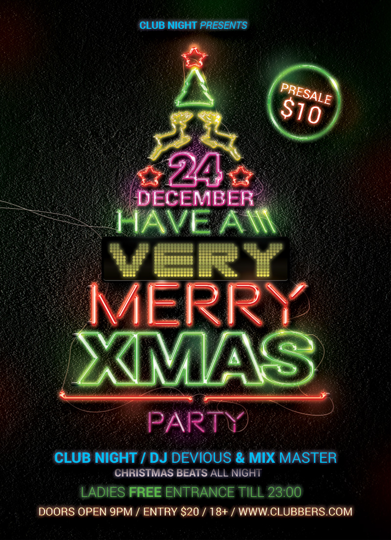 Neon Christmas Flyer