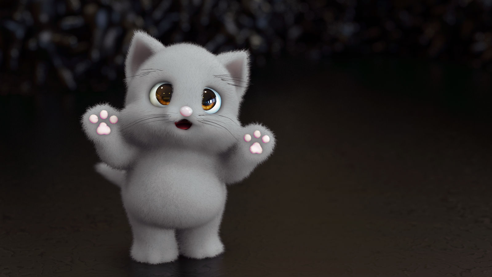 Zbrush Sculpture Day 3867 - Cheerful Kitten