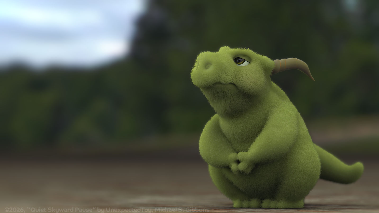 Zbrush Sculpture Day 4080 - Quiet Skyward Pause