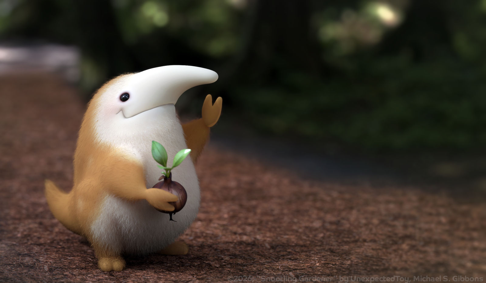 Zbrush Sculpture Day 4091 - Snootling Gardener