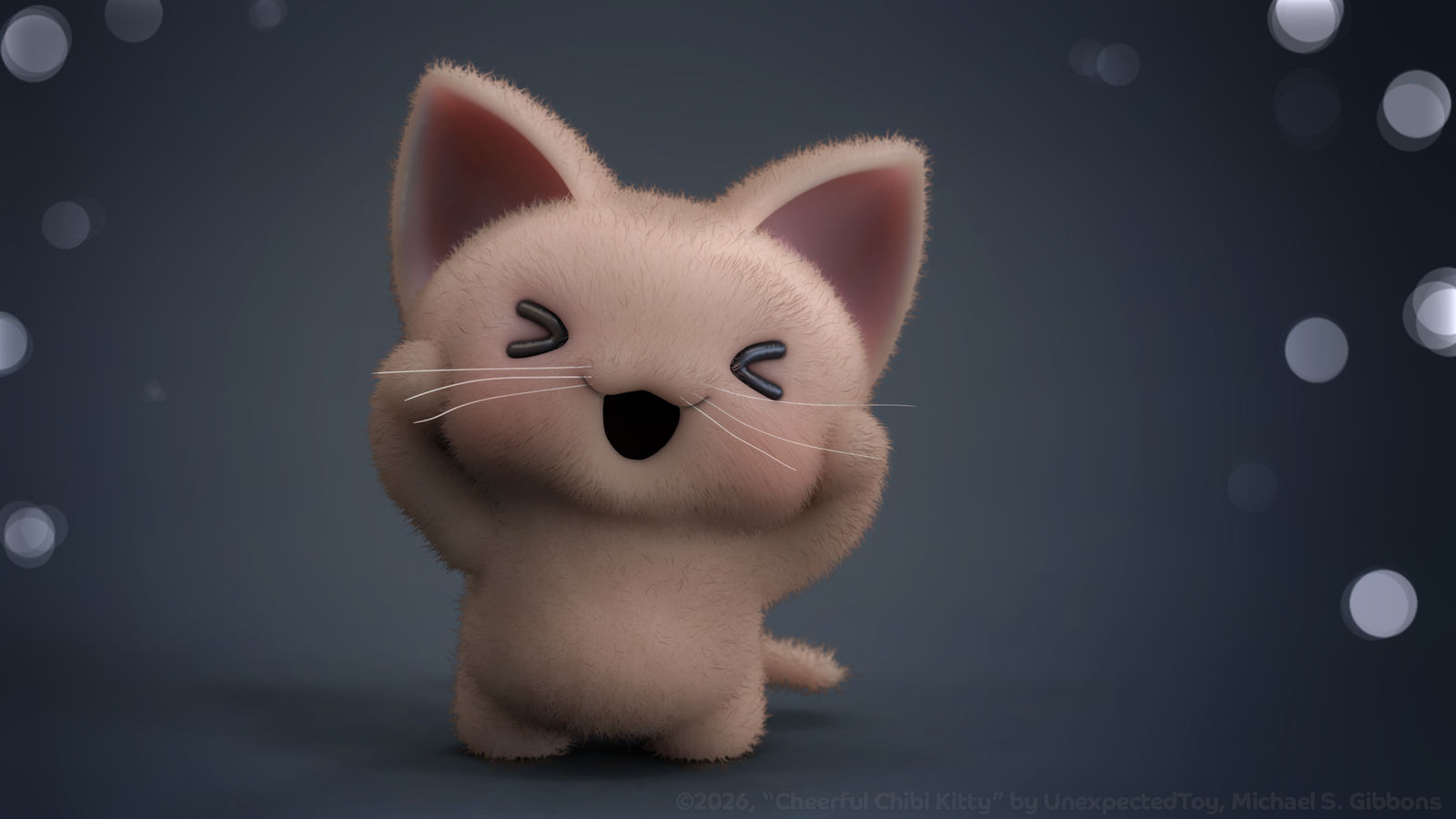 Zbrush Sculpture Day 4255 - Cheerful Chibi Kitty