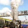 Historic Austrian steam engine shunting in Wien