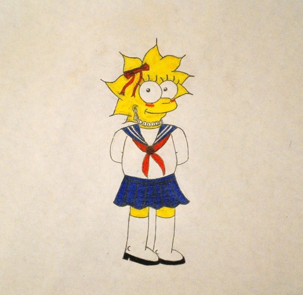 Lisa with a school uniform